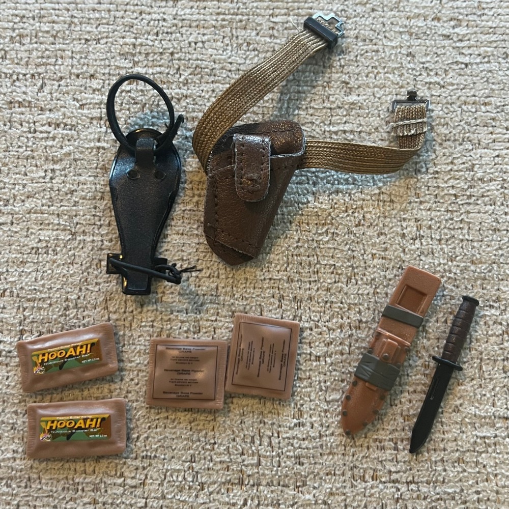 GI Joe 1/6 Scale Military Accessory Lot Holsters Knife MRE Rations 12" Figures